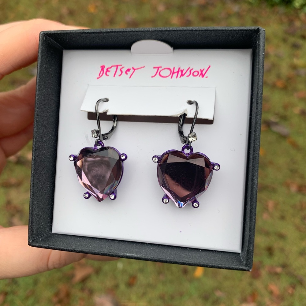 NWT Purple Glass Rhinestone Hearts - Picture 5 of 9
